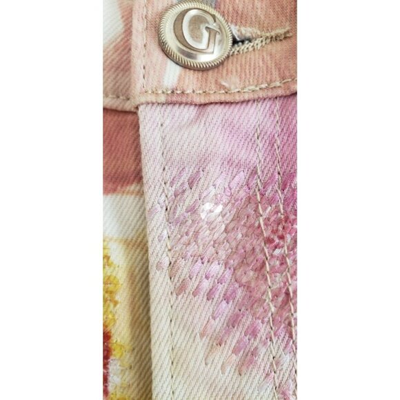 NWT GUESS GIRLY SEQUIN METRO FLOWER SKINNY JEANS W 25 - Picture 10 of 13